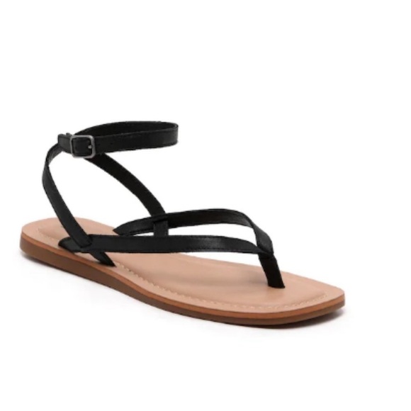 Lucky Brand Black Leather Bahlia Thong Strappy Buckle Sandal Size 10 NWOT - Picture 16 of 16